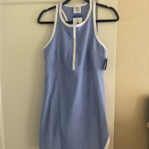 Sage Collective Periwinkle Athletic Dress with White Trim